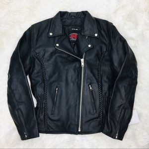 Jafrum Women’s Motorcycle Jacket Size XL Black Leather